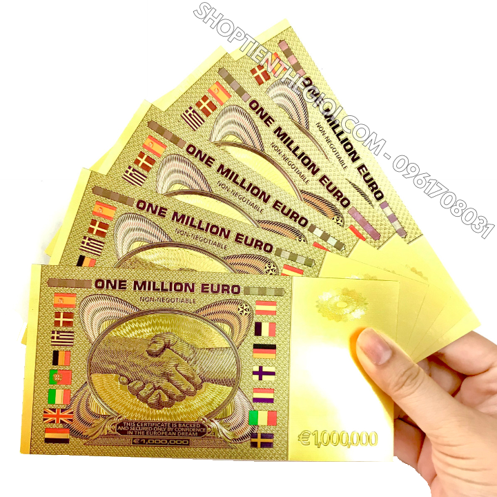 Tiền Lưu niệm 1 triệu EURO mạ vàng Plastic - SP005969